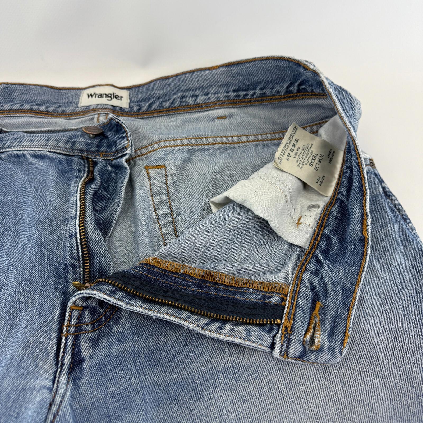 Wrangler Texas Jeans Men's Mid Blue Straight Regular 100% Cotton W36" L30"