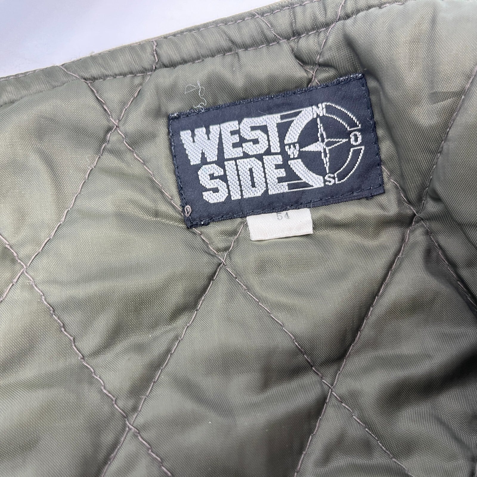 West Side Quilted Workwear Dungarees Green Overalls Bib & Brace size 54 Farmer