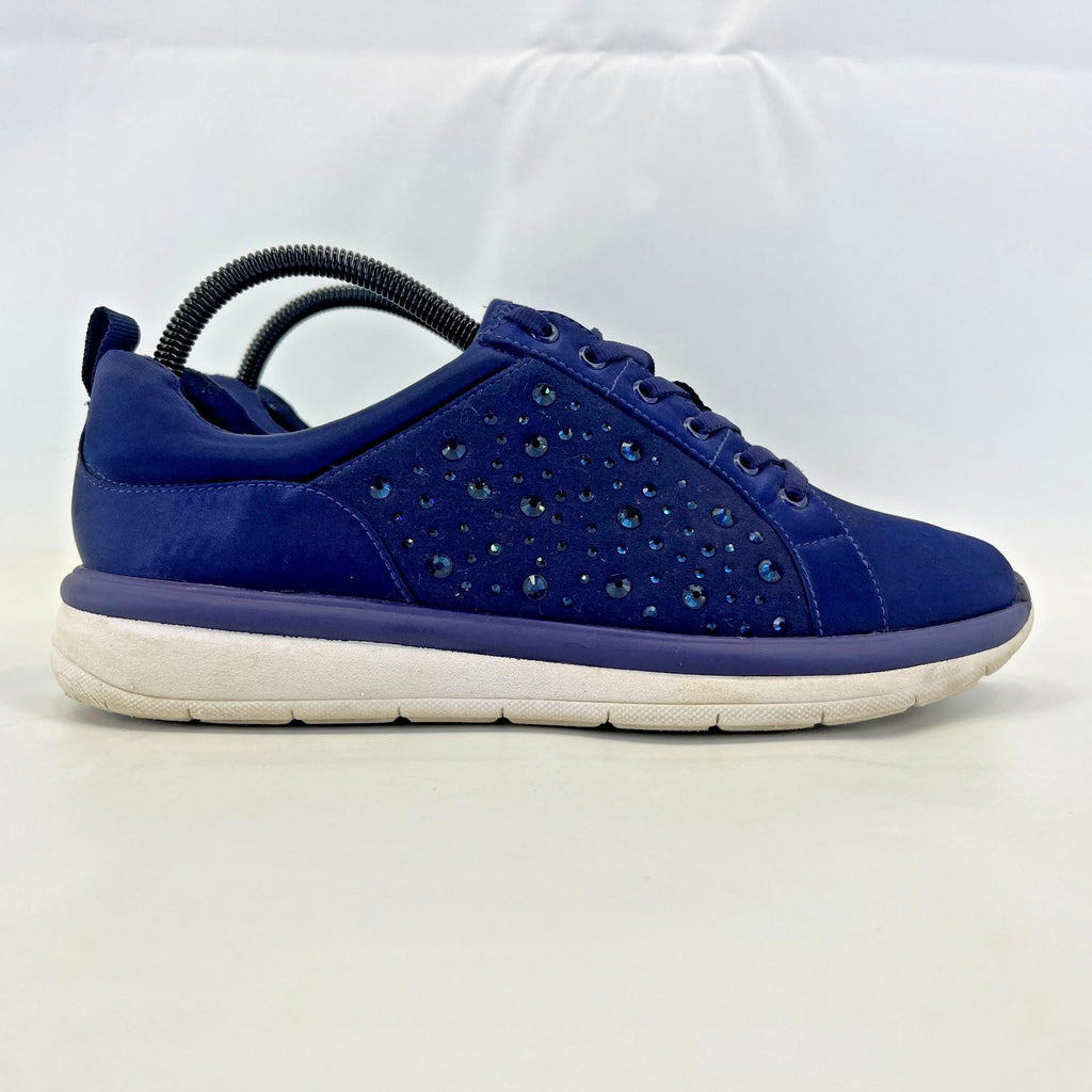 Clarks Women's Trainers Casual Shoes Navy Blue with Diamantes size UK 6 D