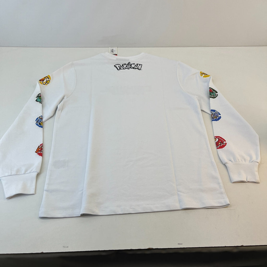 Criminal Damage Premium White Pokémon Digital Character T-Shirt Long Sleeve UK S