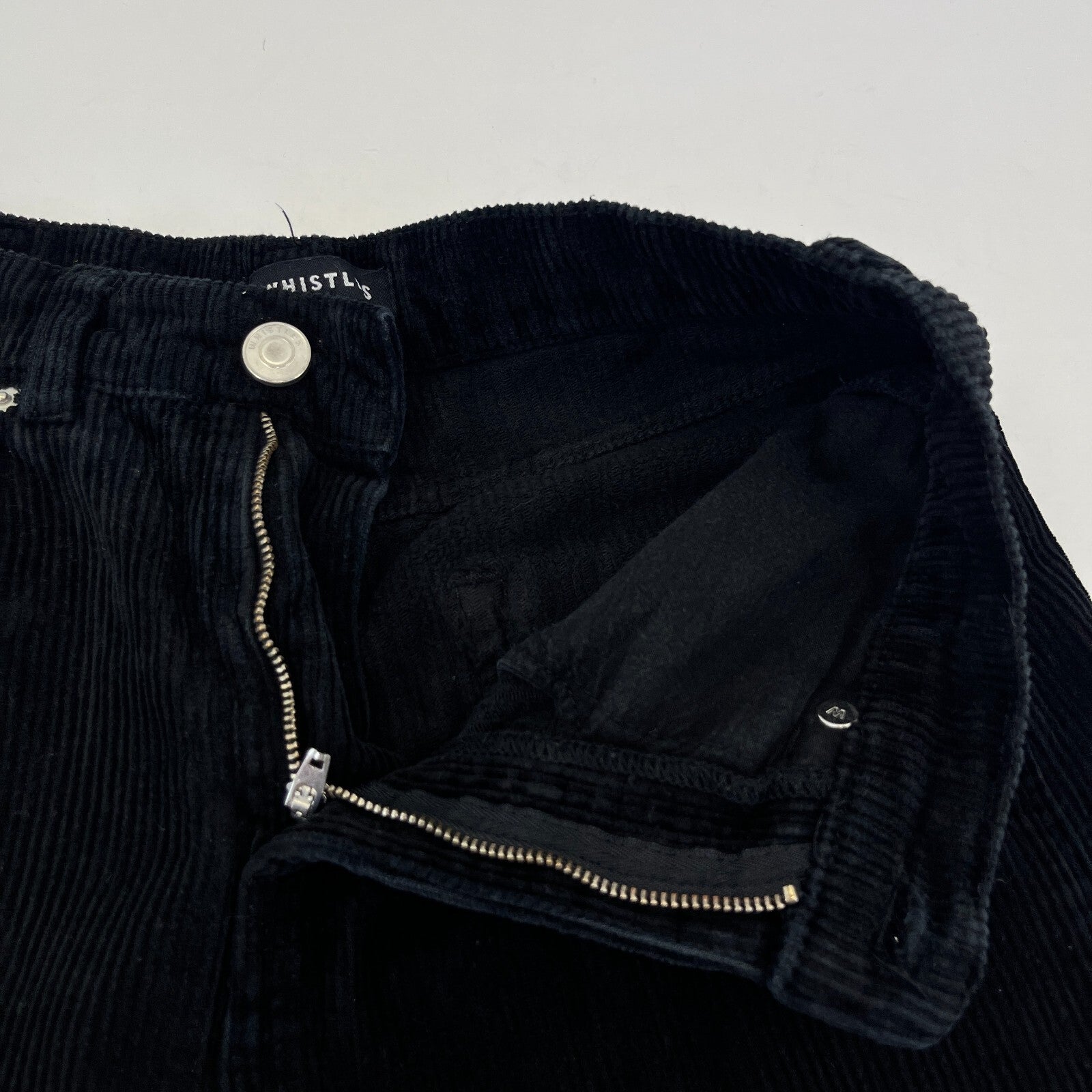 Whistles Autumn Winter Black Paperbag Corduroy Jeans Trousers size 27 Leg 26"