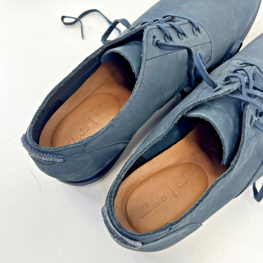 Clarks Cushion Soft Mens Nubuck Leather Lace Up Shoes Dark Grey size 9 G - EU 43