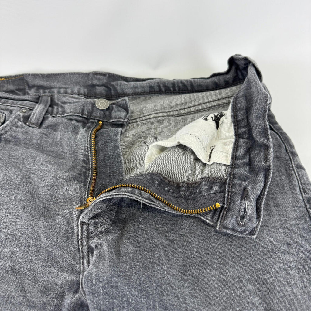 Levis 504 Denim Jeans Women’s Low Slouch Slim Straight Stretch Grey W34 L30