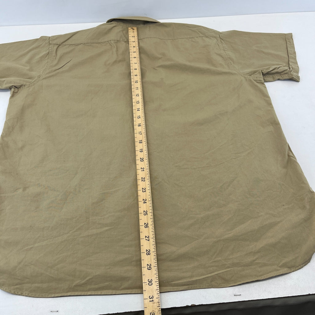 Vintage Elbeco Reeves Khaki Sanforized Poplin Workwear Shirt US Military XL