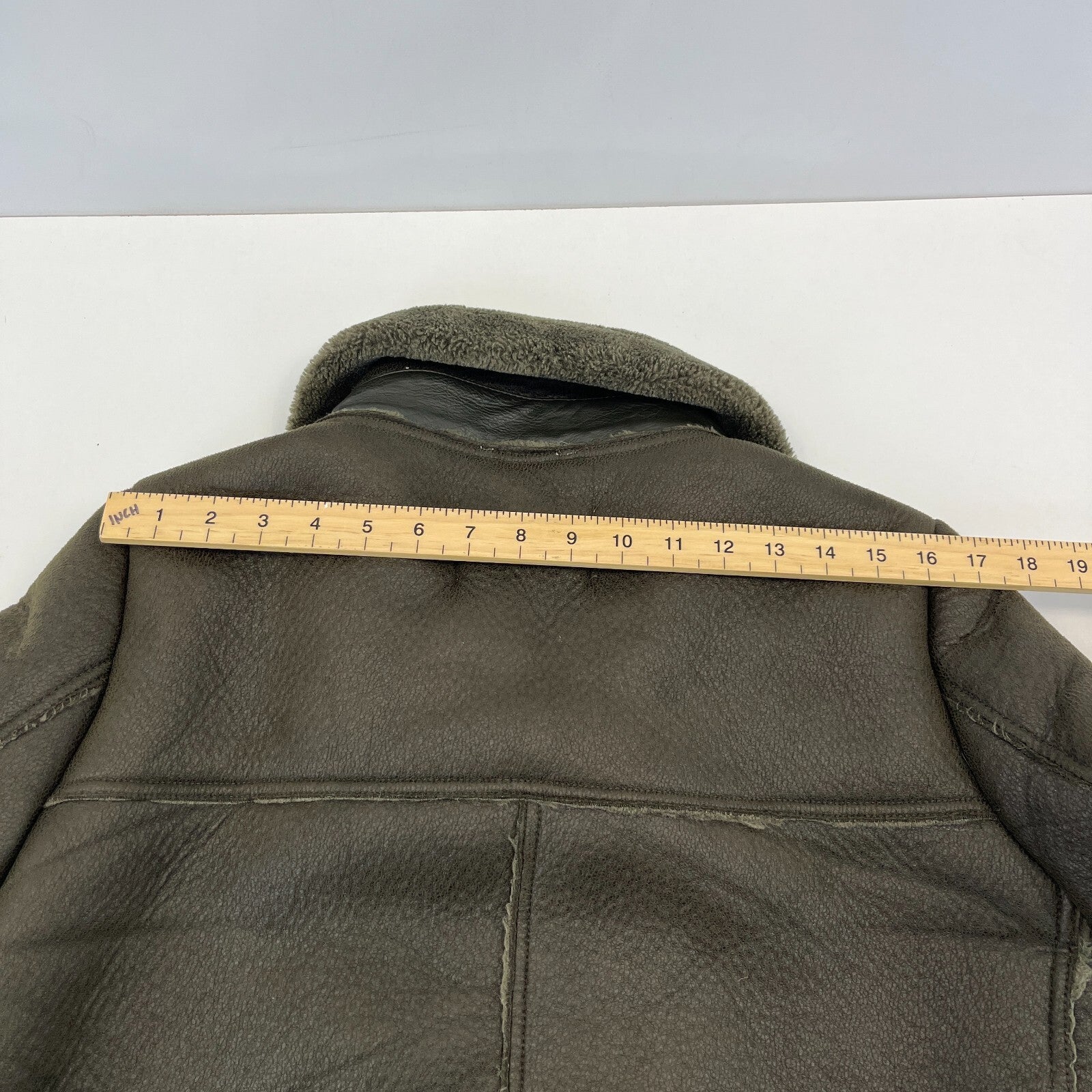 Zara Brown Faux Shearling Fur Lined Jacket Aviator Brown with Belt size Medium