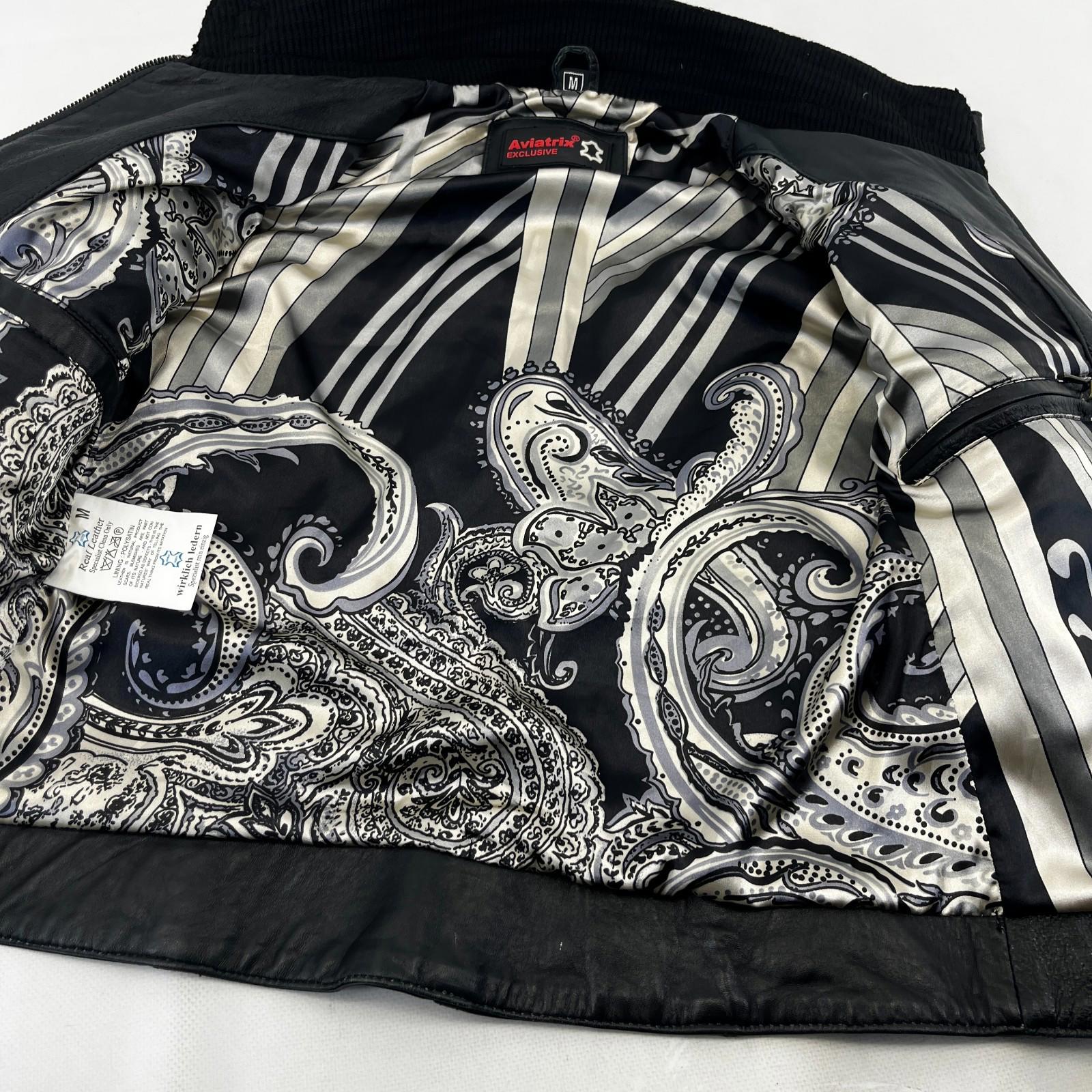 Aviatrix Women's Real Leather Biker Jacket in Black size M