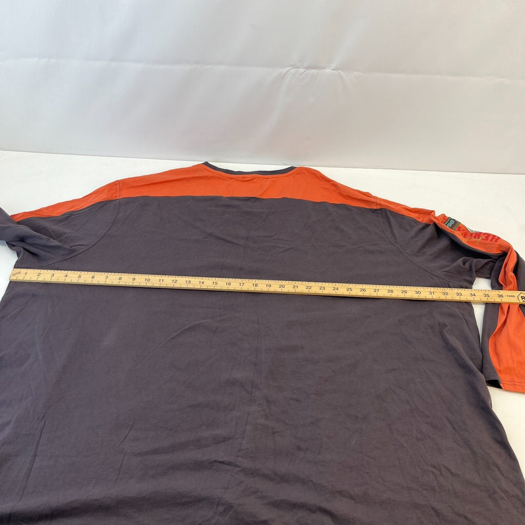 Joe Browns Biker T-shirt Mens Brown/Orange size 6XL Crew Neck Long Sleeve Cotton