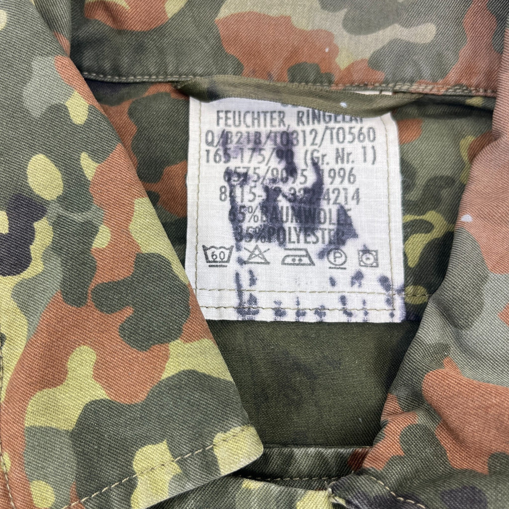 Vtg German Army Flecktarn Camouflage Summer Jacket Combat Green Gr.1 (UK M)