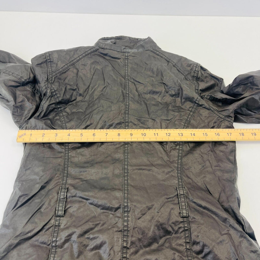 H&M Women's Wax Jacket in Black with Cord Collar size 6