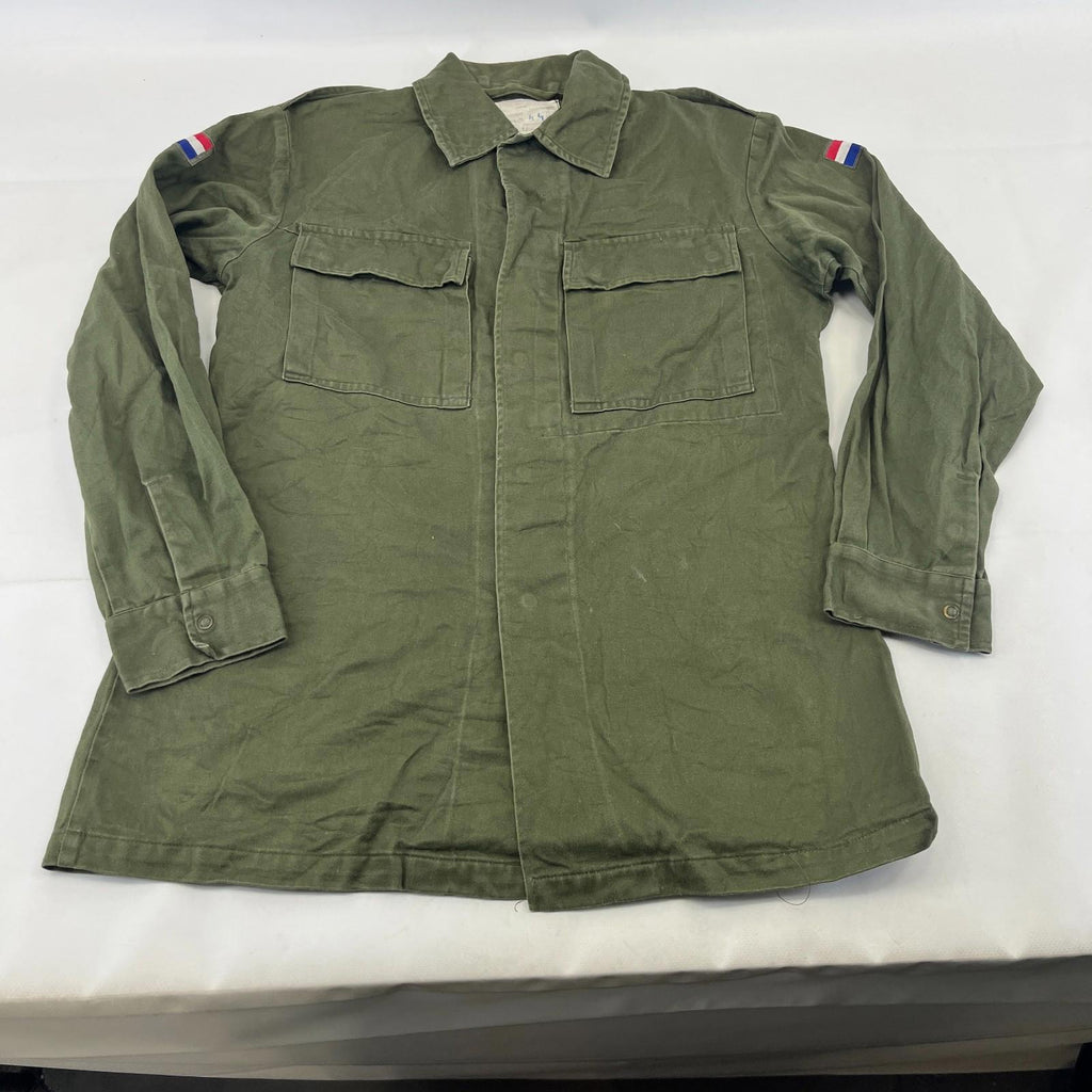 Vtg Dutch Army Combat Field Jacket size M Netherlands Issue Olive Green Fishing