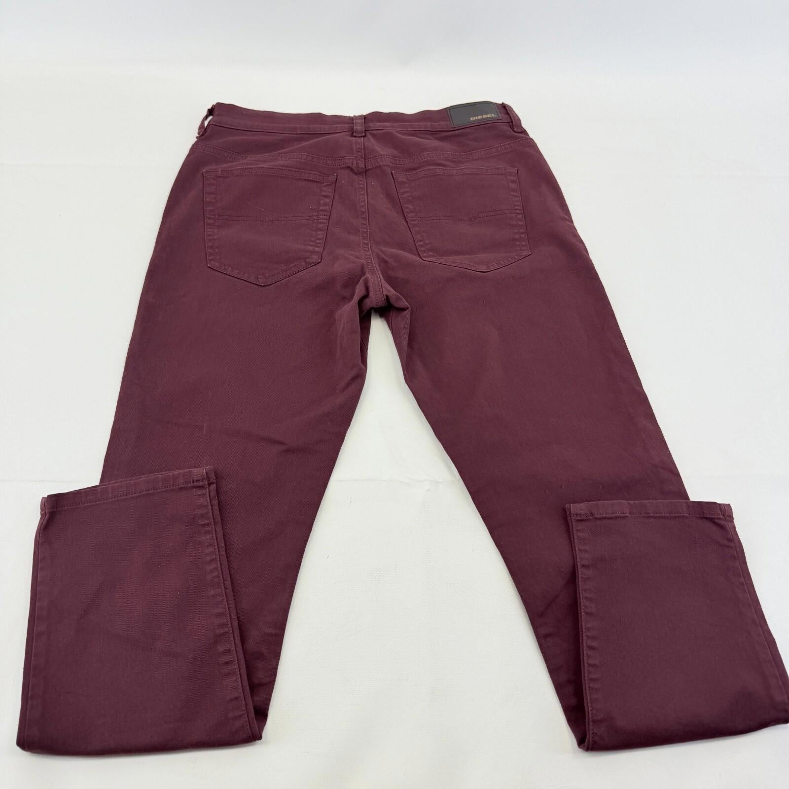 Diesel D Roisin Denim Jeans Slim Stretch Burgundy Red Womens Waist 31" - Leg 30"