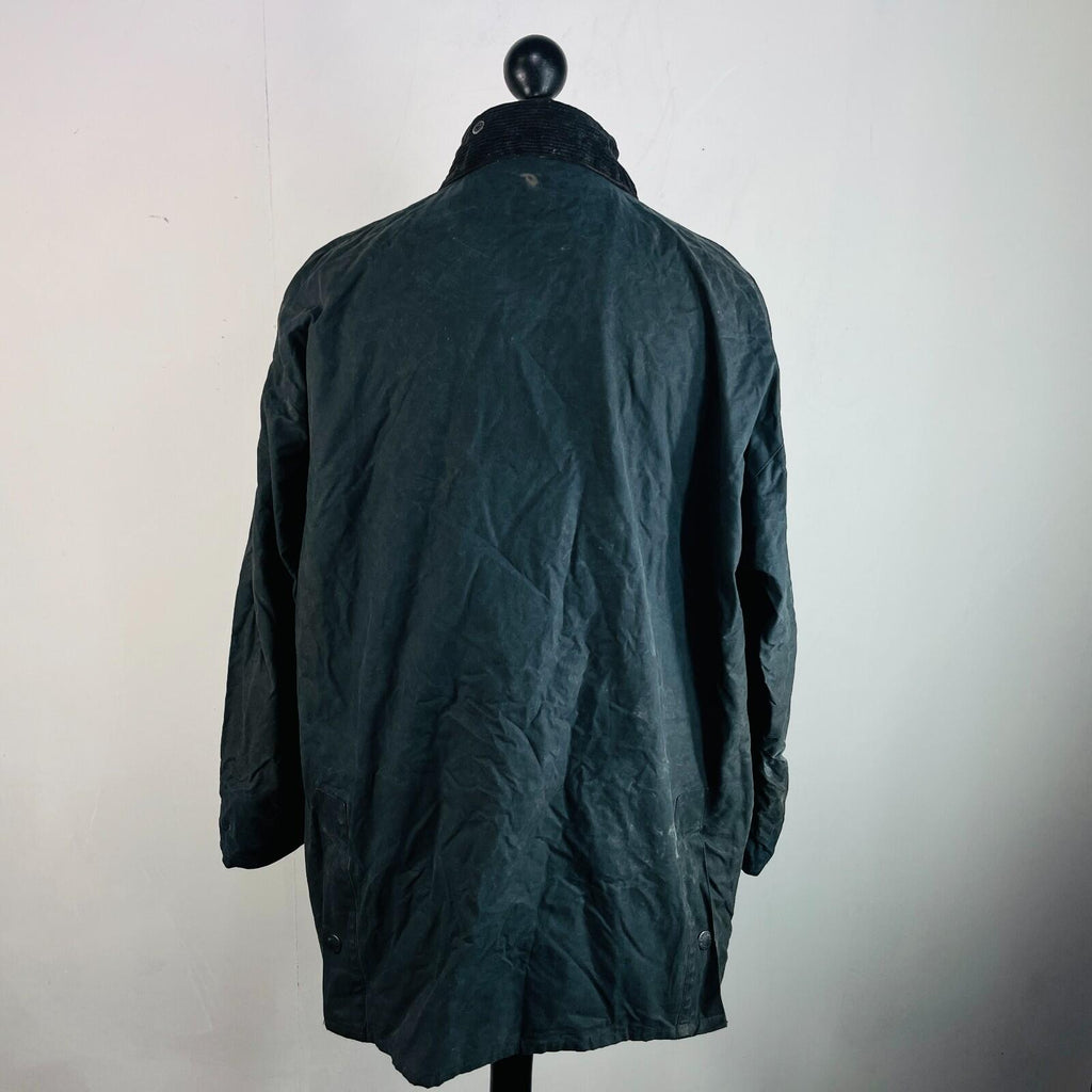 Mc Orvis Wax Jacket Mens size Small Oversized Black Waxed Riding Coat England