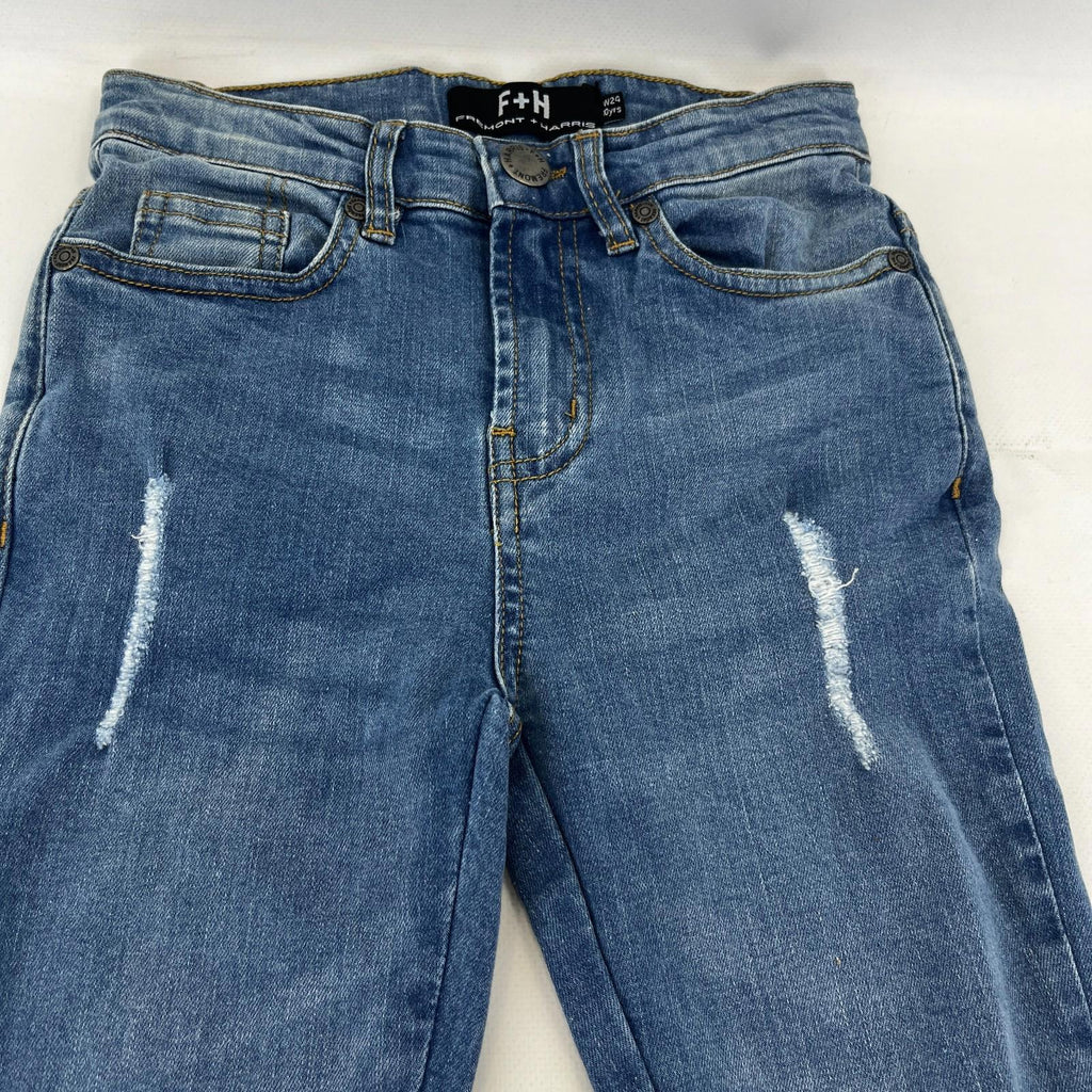 Fremont & Harris Kids Distressed Ripped Skinny Jeans in Blue size W24 10yrs