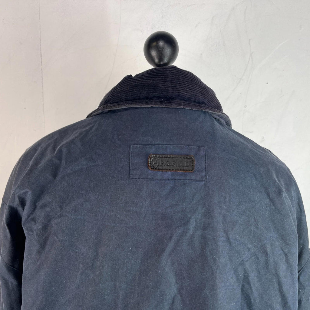 P.G. Field Men's Navy Blue Wax Jacket size XL British Made Outdoor Rural
