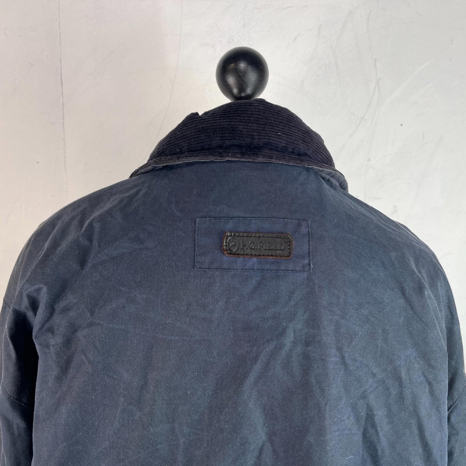P.G. Field Men's Navy Blue Wax Jacket size XL British Made Outdoor Rural