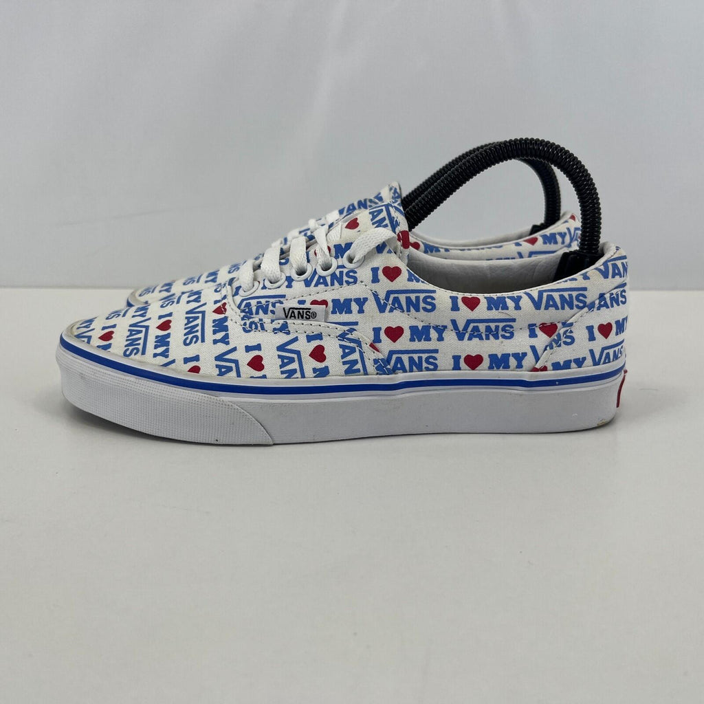 Vans Skate Sk8 Low Shoes White/Blue "I Love My Vans" - UK Size 5.5