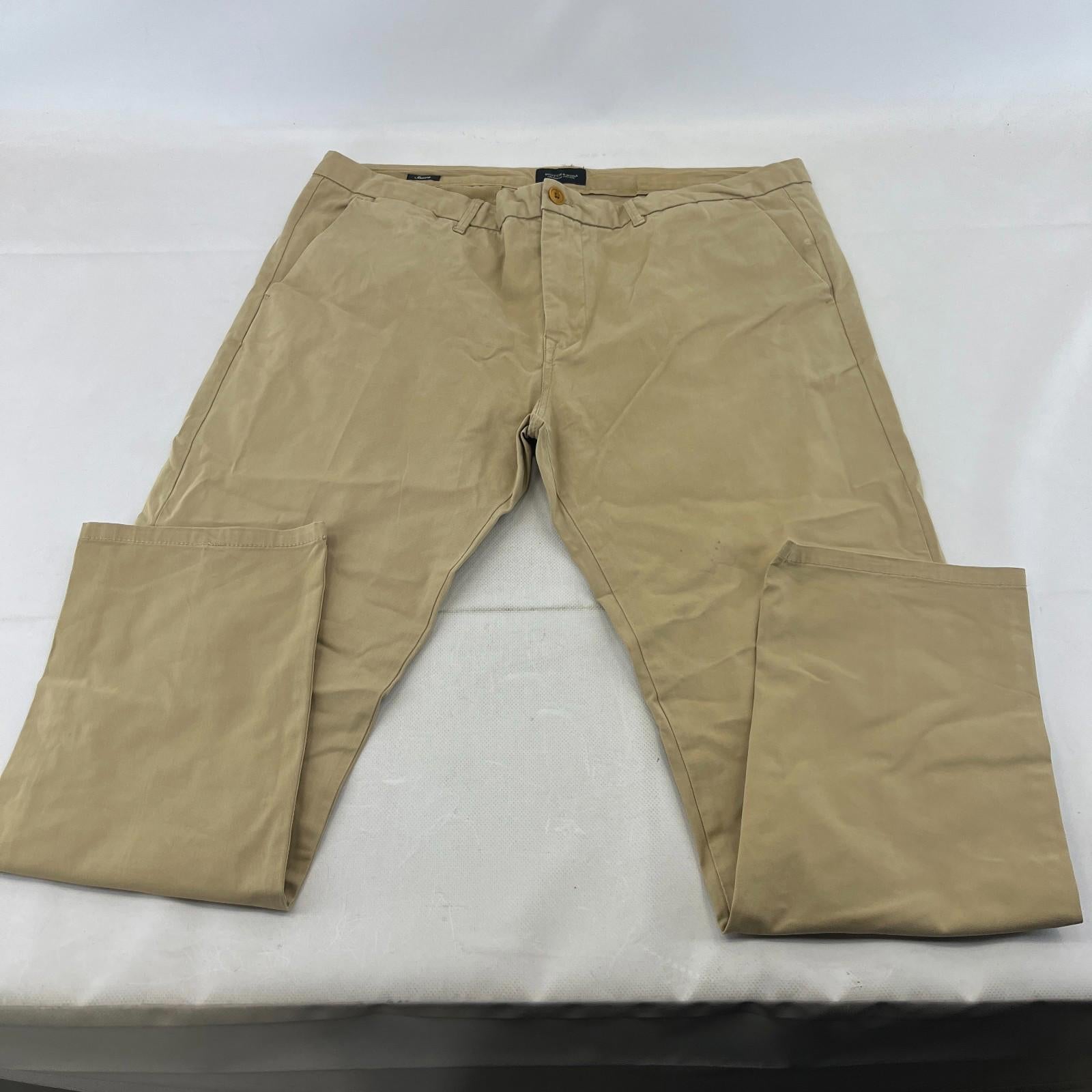 Scotch & Soda Stuart Chino Trousers in Beige Straight Leg Men's W38" L32"