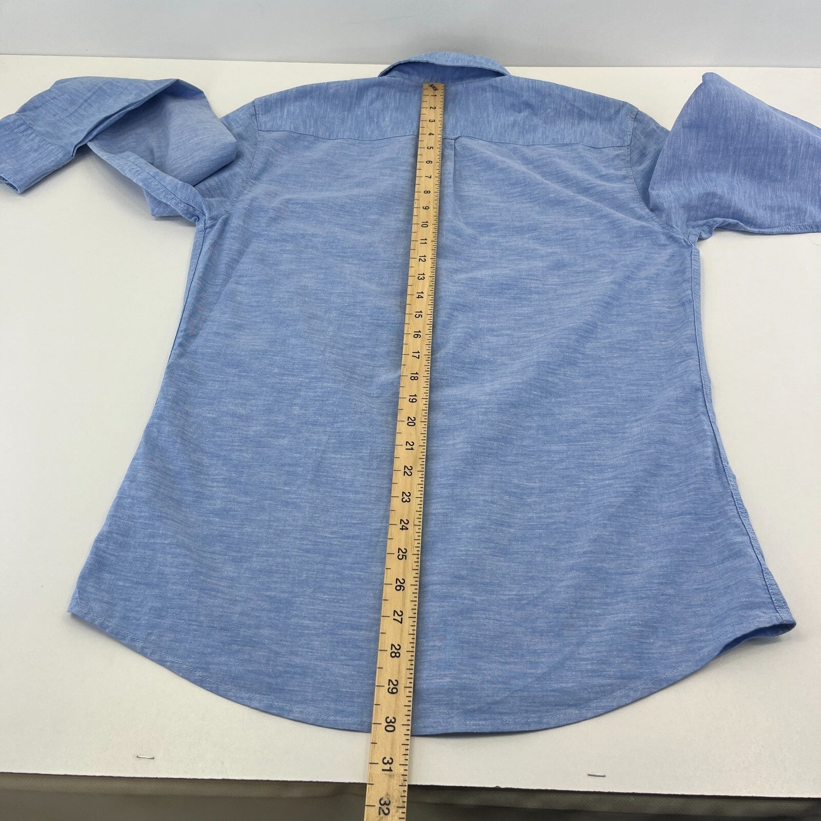Hugo Boss Dress Shirt 100% Cotton Denim size Medium Slim Fit