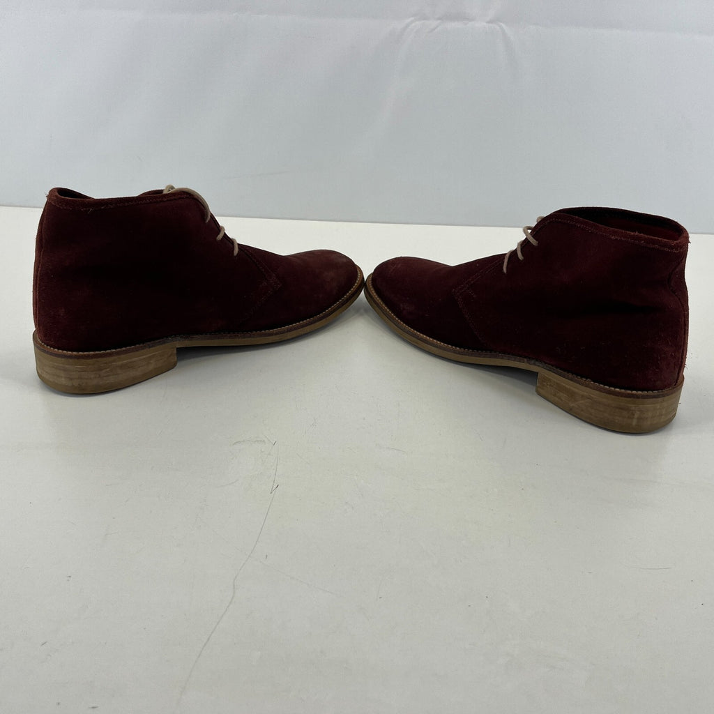 Samuel Windsor Burgundy Suede  Ankle Boots UK 9 Handmade Red Maroon Chelsea