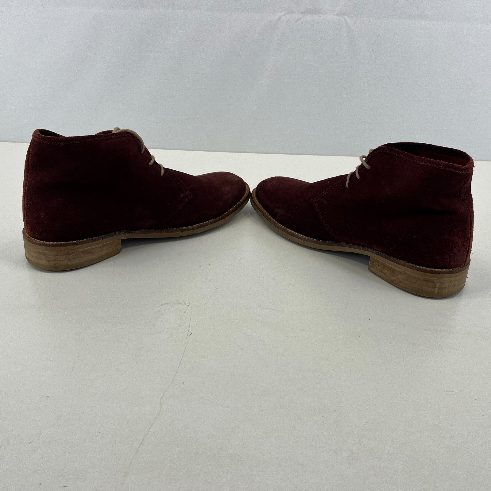 Samuel Windsor Burgundy Suede  Ankle Boots UK 9 Handmade Red Maroon Chelsea