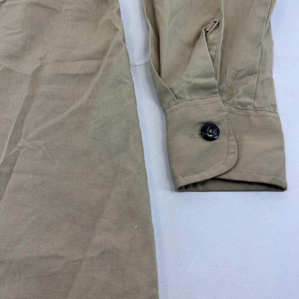 Boy Scouts of America Men's Shirt Long Sleeve in Beige with Badges size Small