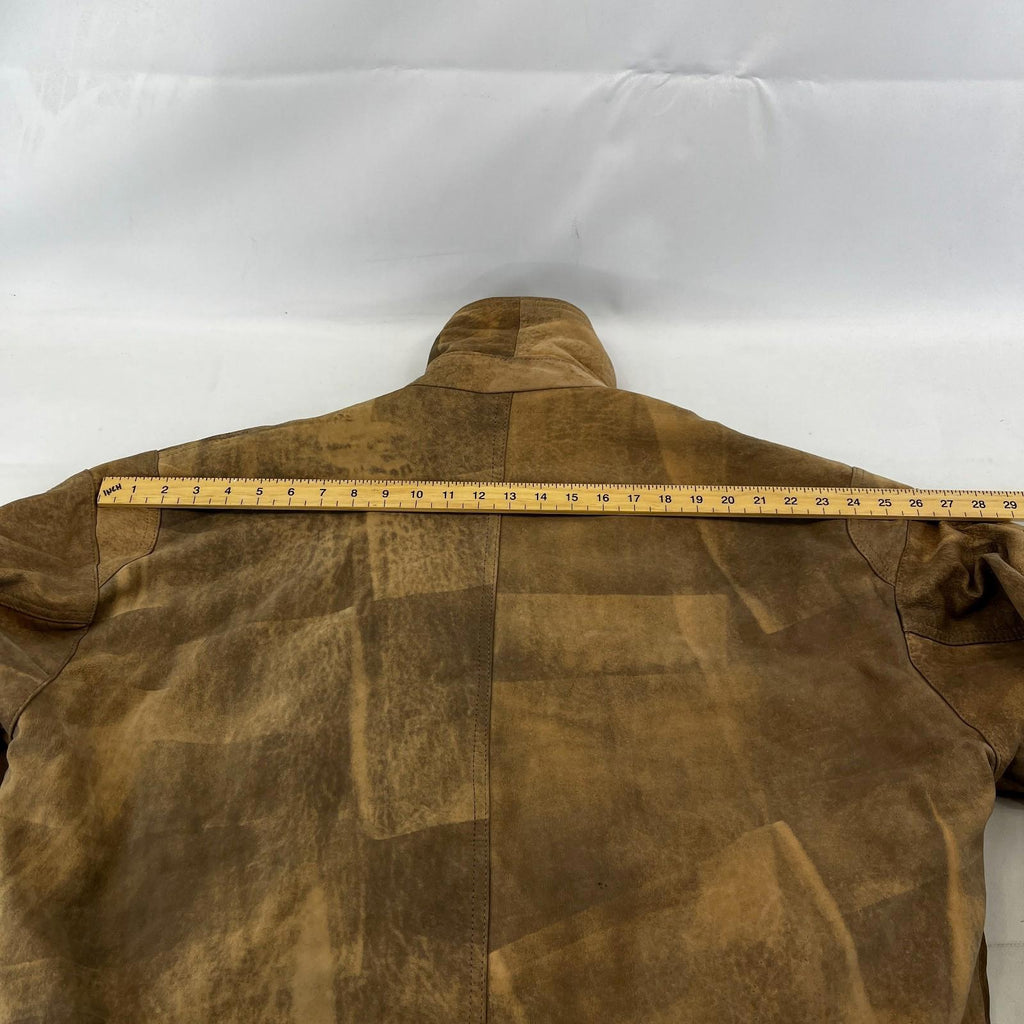 The Vali Collection Soft Leather Jacket 80s Brown Distressed Look size XL