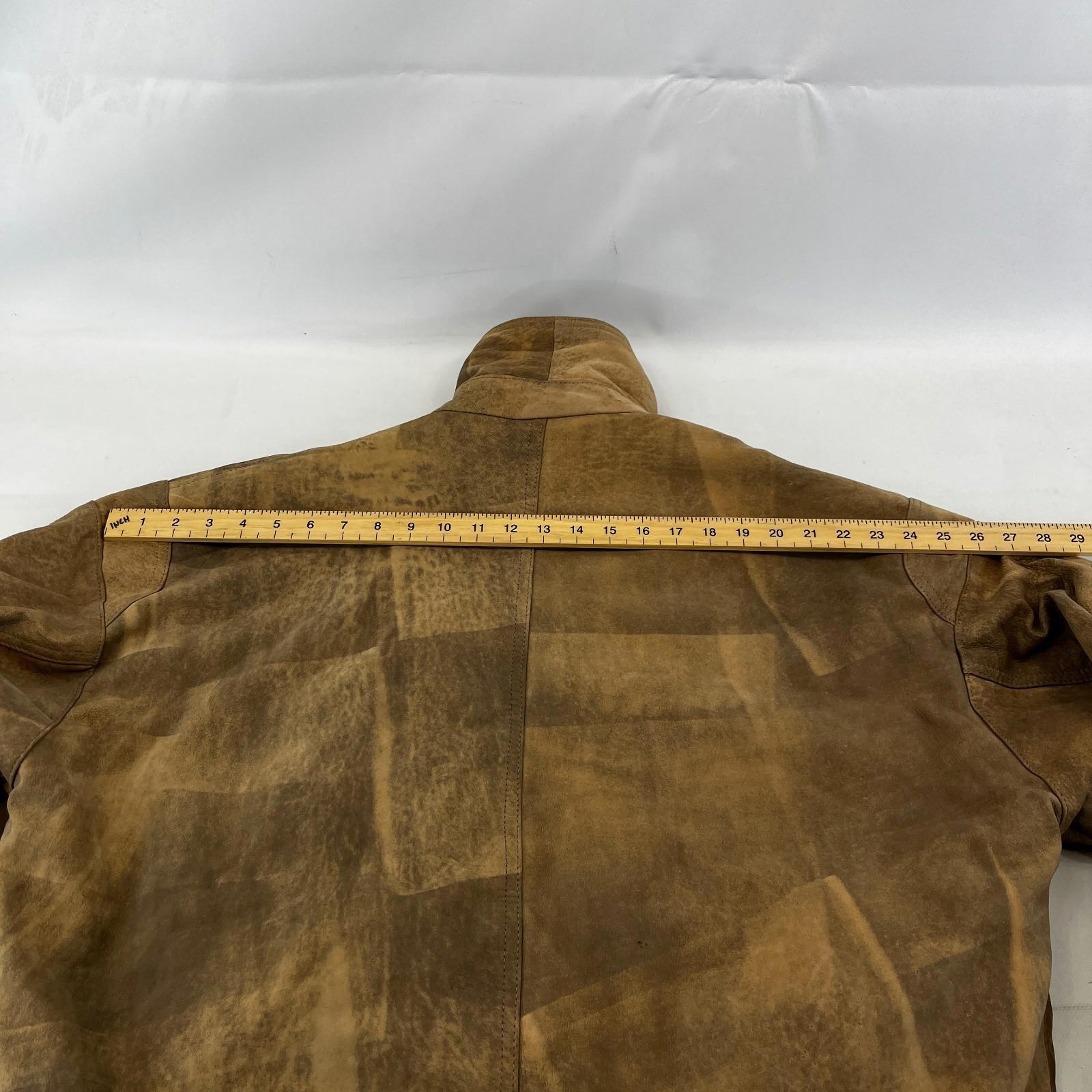 The Vali Collection Soft Leather Jacket 80s Brown Distressed Look size XL
