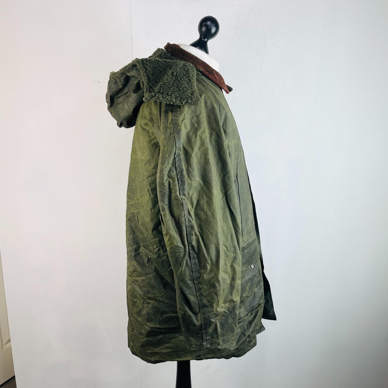 Monchaux Sport Men's Wax Jacket in Green with Removable Fleece Liner size Medium