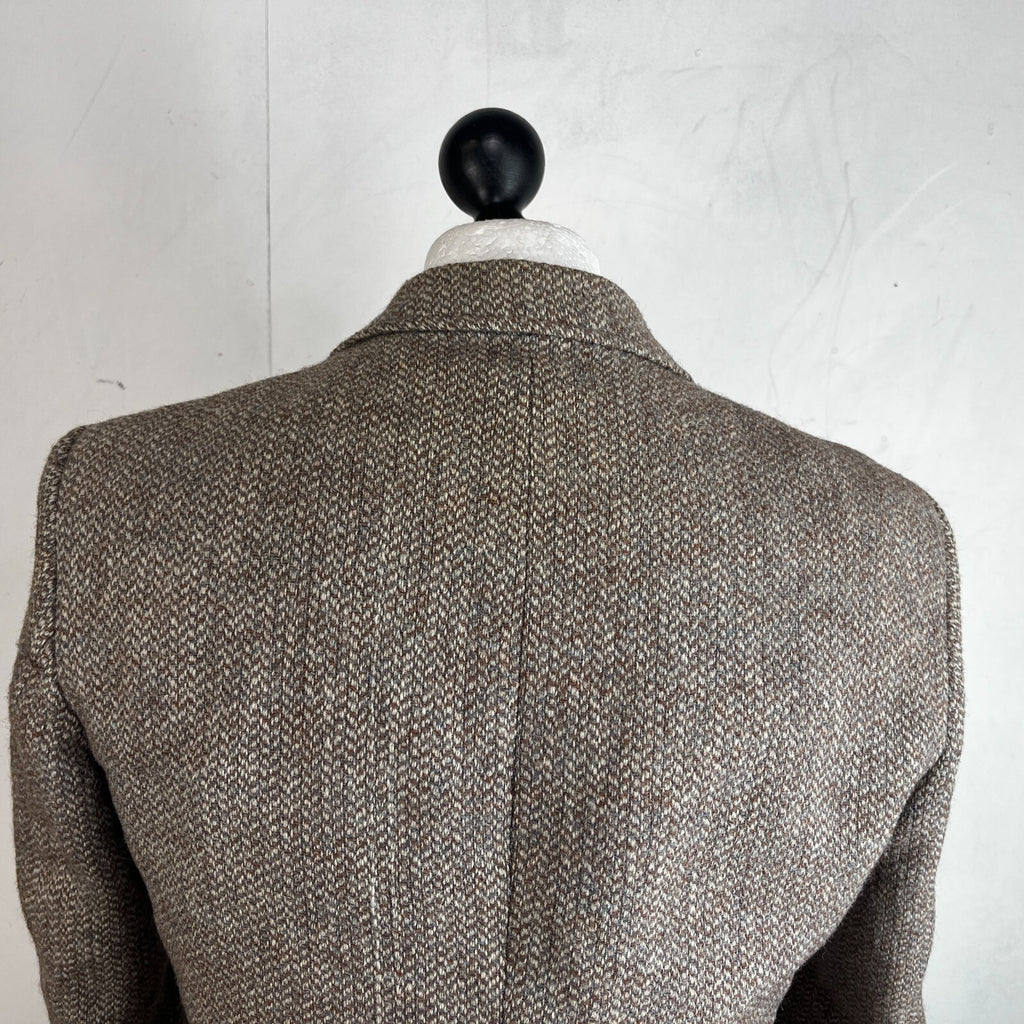 John Lewis Harris Tweed Herringbone Blazer Sport Coat Jacket Beige size 40R