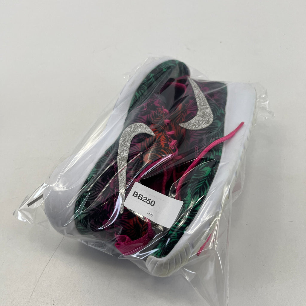 Nike Roshe Run Flyknit Trainers Pink & Green Floral size UK 4.5  EU 37.5