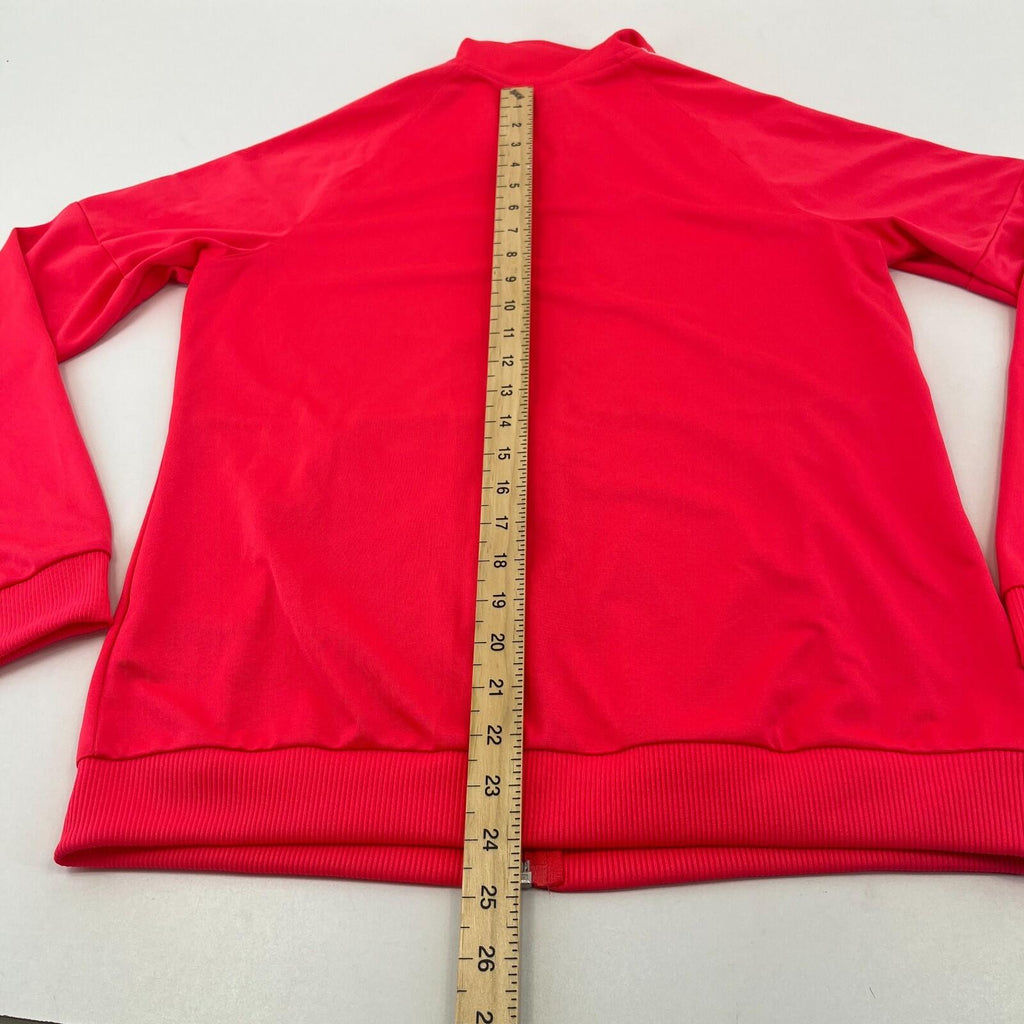 Adidas Women's Bright Pink Track Jacket size 12/14 Zip Athletic Casual