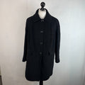 London Fog Men's Wool Blend Overcoat in Black Regular Mid Length size XL