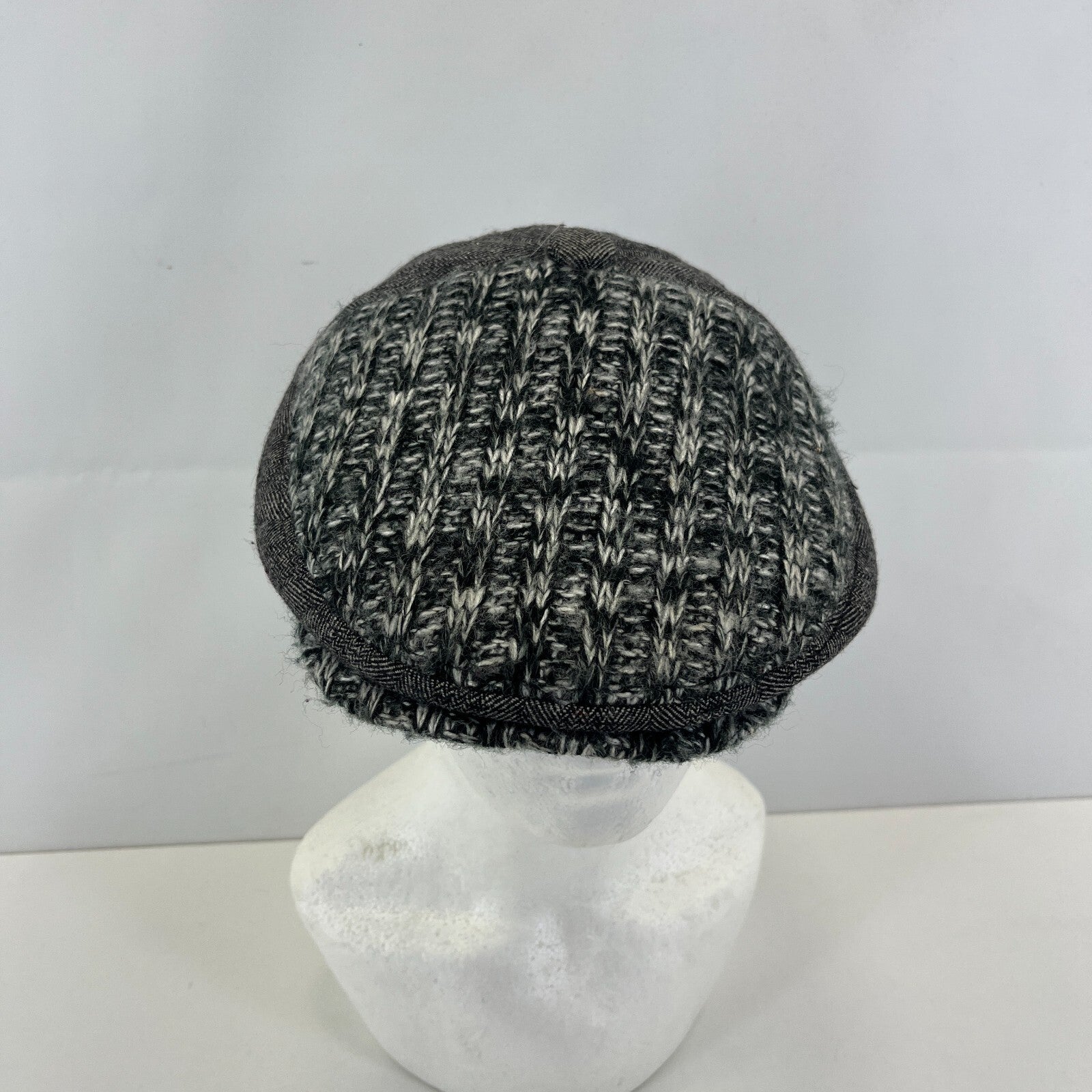 Hawkins Country Flat Cap size XL 60cm Grey Wool Tweed Herringbone