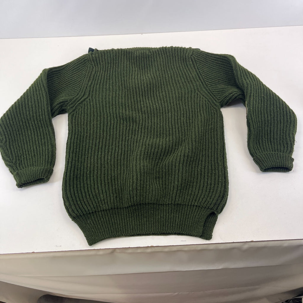 Brenire British Army WO1 RSM Green Ribbed Wool Jumper Made in Scotland size M