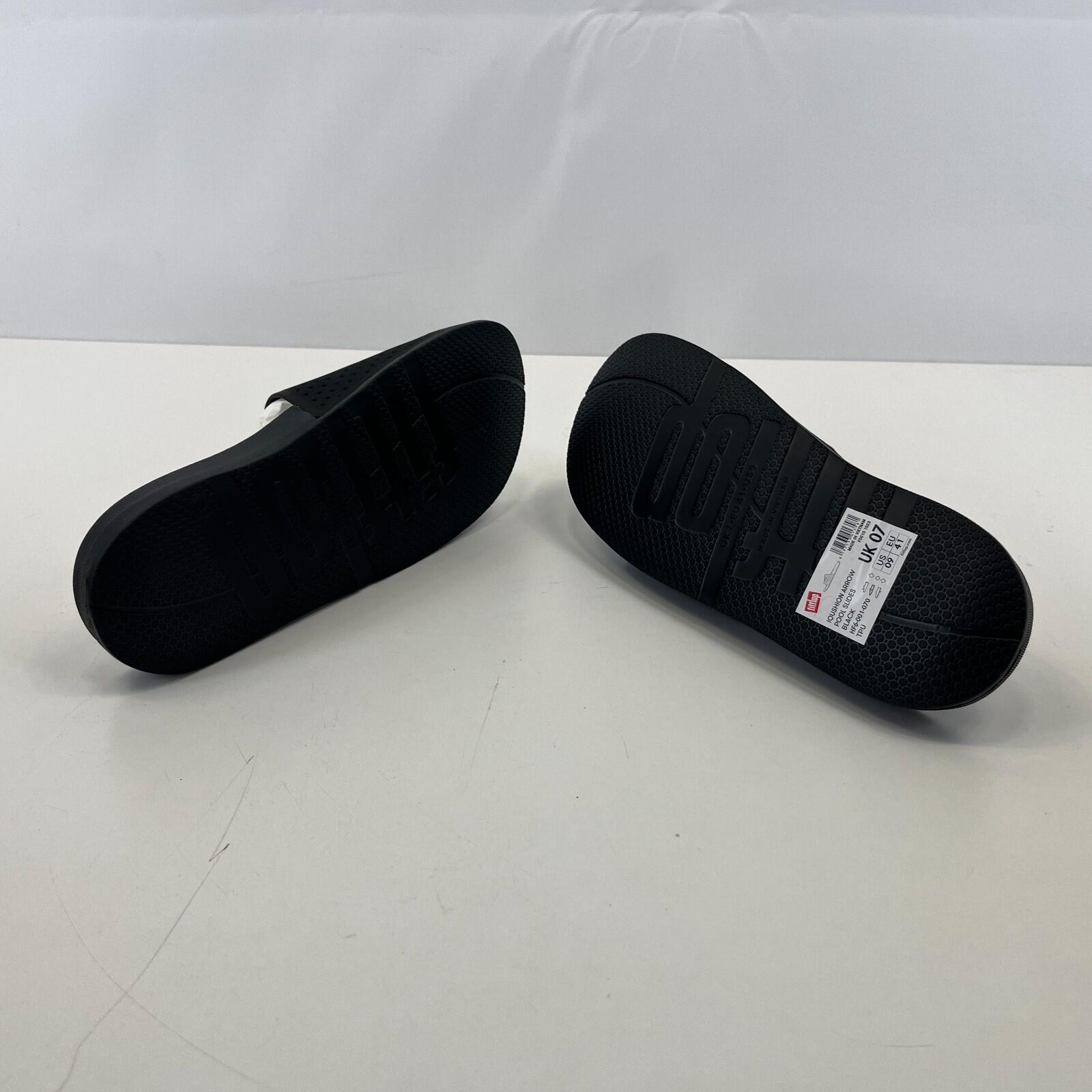 FitFlop Iqushion Arrow Pool Slides in Black size UK 7 EU 41 - New Boxed