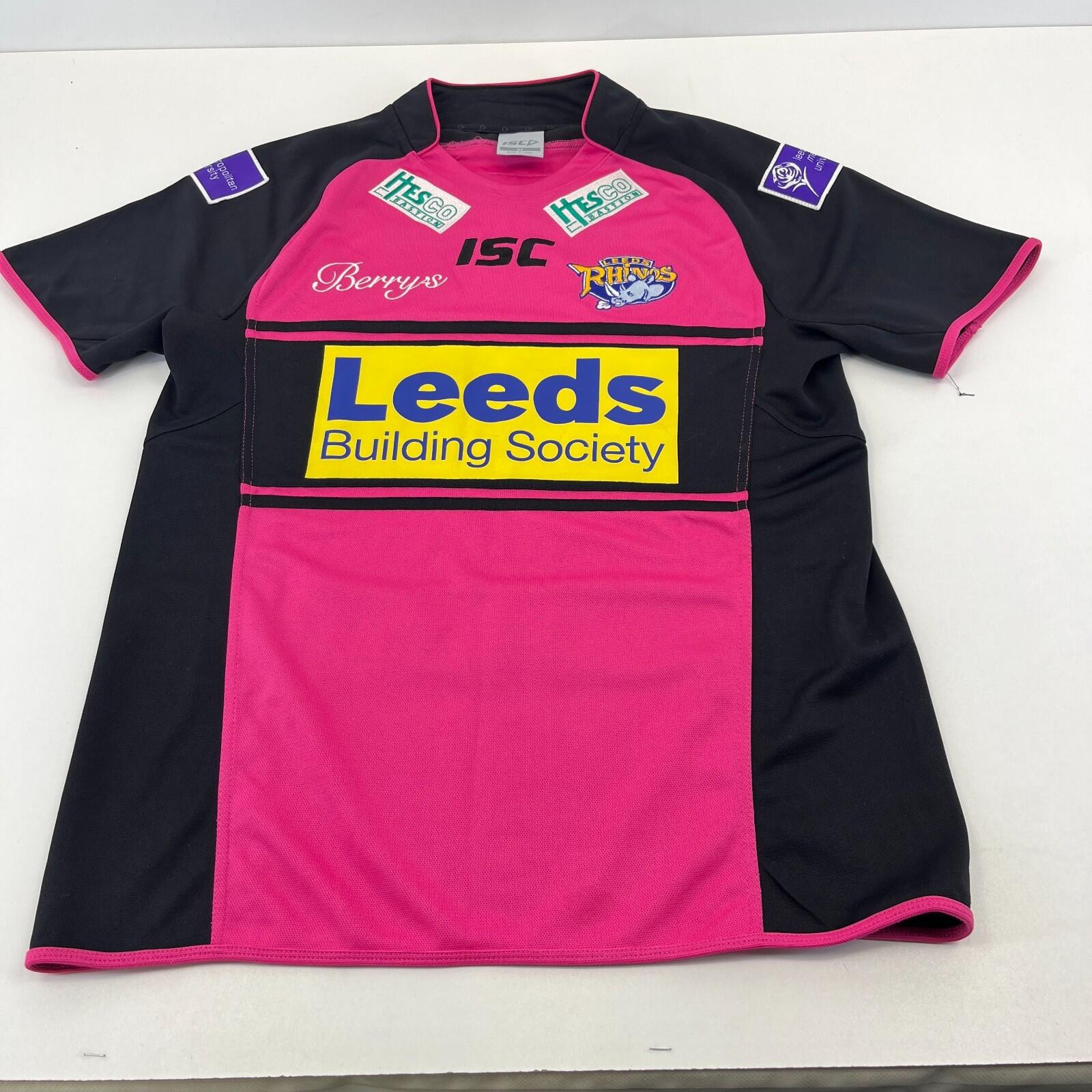Leeds Rhinos Rugby League Shirt 2013 Away Pink Size Large Jersey ISC size M