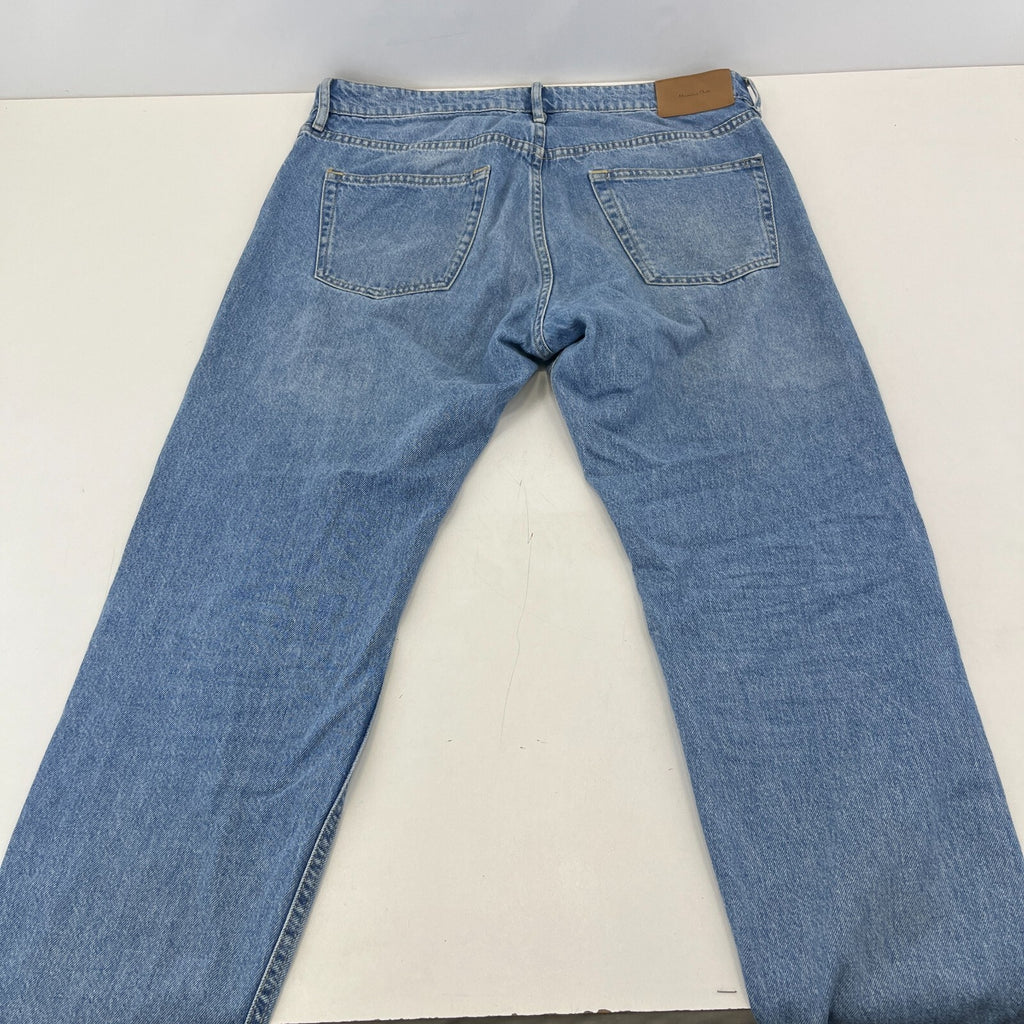 Massimo Dutti Men’s Jeans Mid Blue Denim Straight Leg 5-Pocket W36" L30"