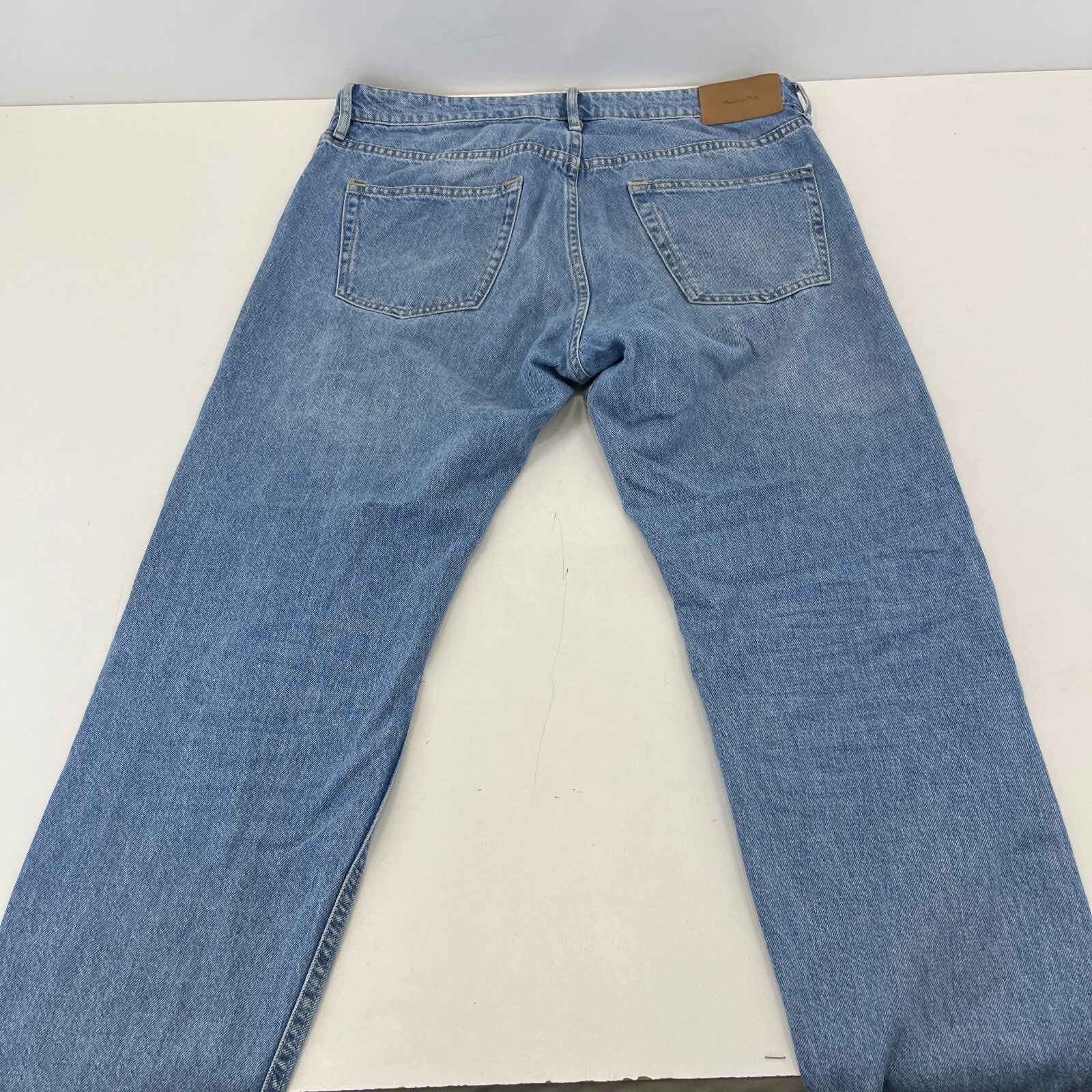 Massimo Dutti Men’s Jeans Mid Blue Denim Straight Leg 5-Pocket W36" L30"