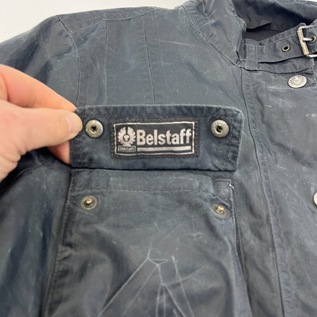 Belstaff Six Days Women's Jacket EU size 46 Black Made in Italy Waxed Motorcycle