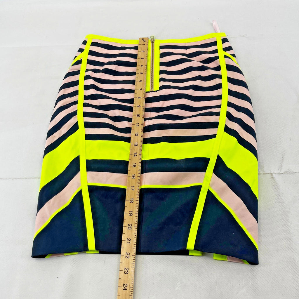 Ted Baker Women's Pencil Skirt UK 10 (Ted 2) Stretch Cotton Bright Geometric