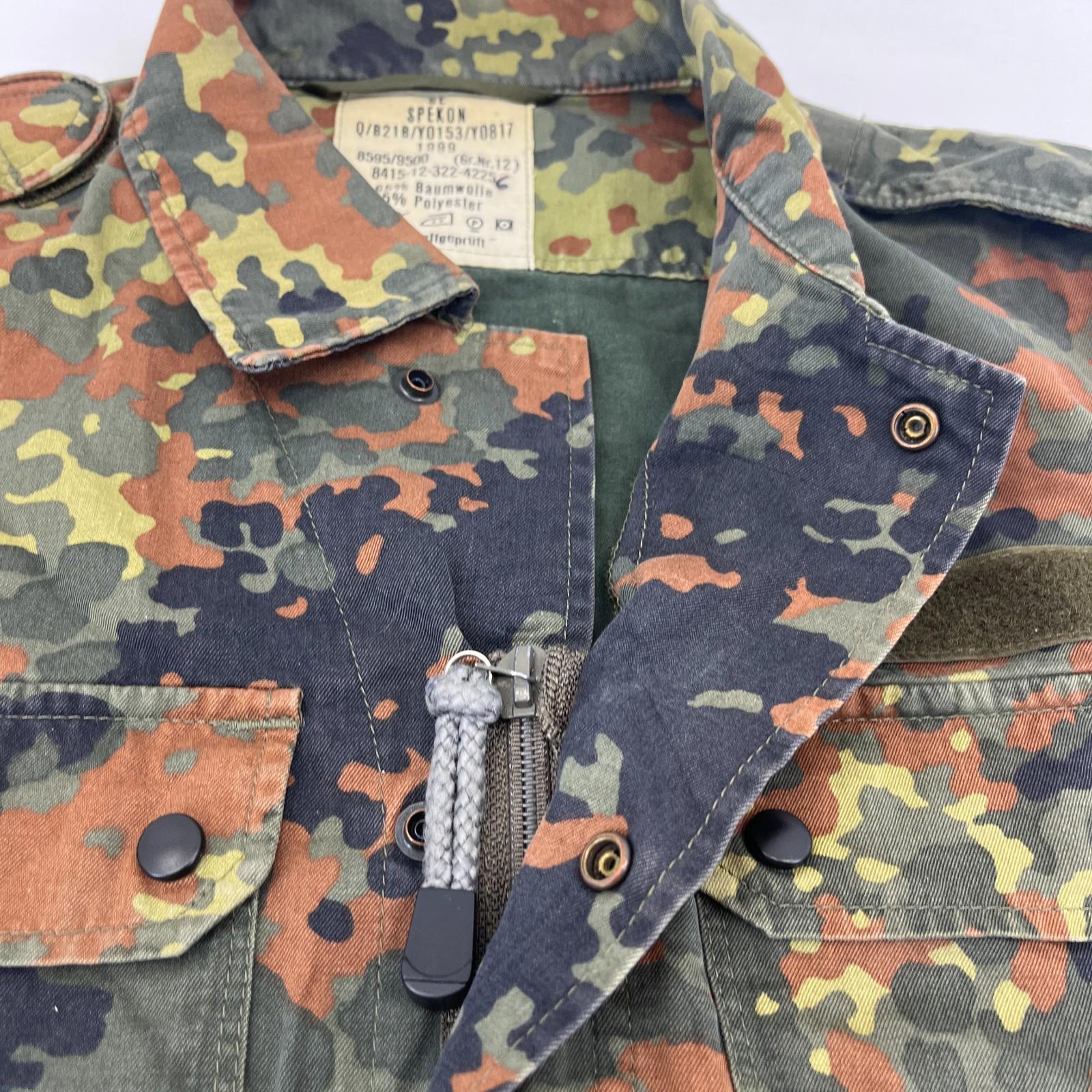 Genuine German Flecktarn Jacket Army Bundeswehr Lightweight Field Coat Gr.12