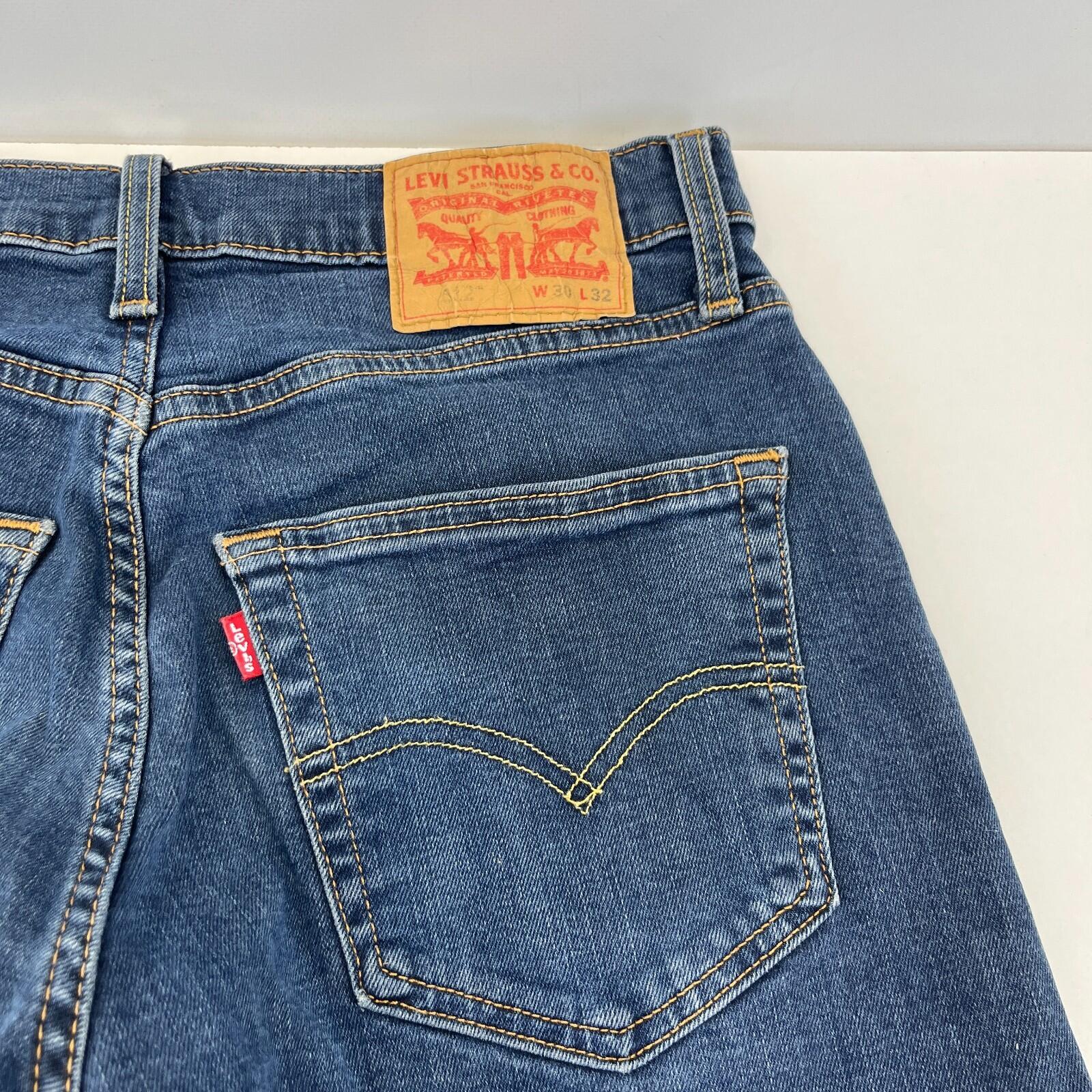 Levis 512 Slim Jeans W30" *L29" Men Blue Stretch Red Tab Zip Fly