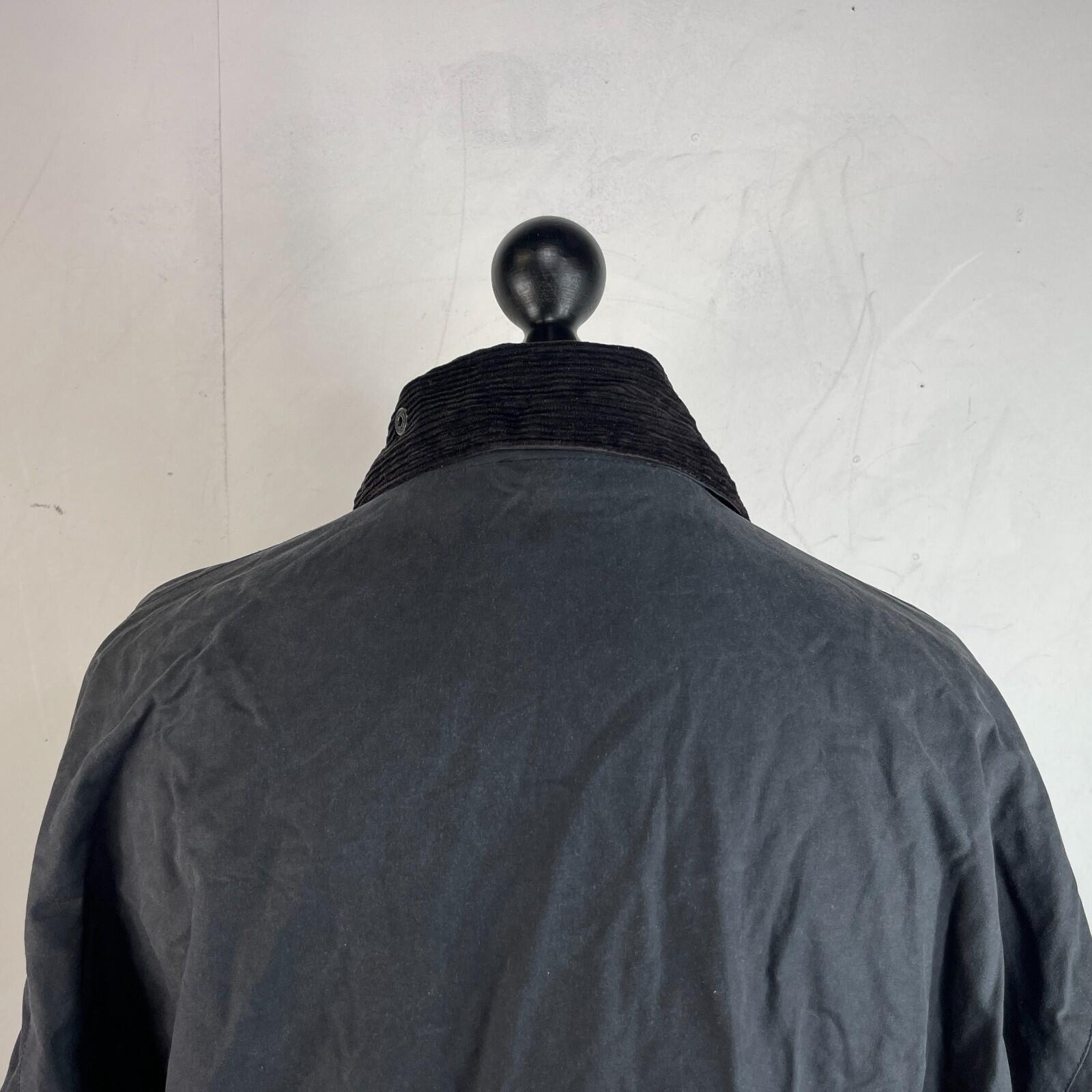 Mc Orvis Wax Jacket Mens size M Black Waxed Coat Made in the UK
