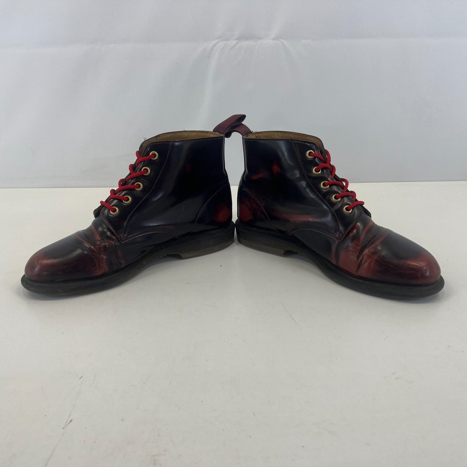 Dr Martens Emmeline Ankle Boots Cherry Red Oxblood Leather Lace Up UK size 7