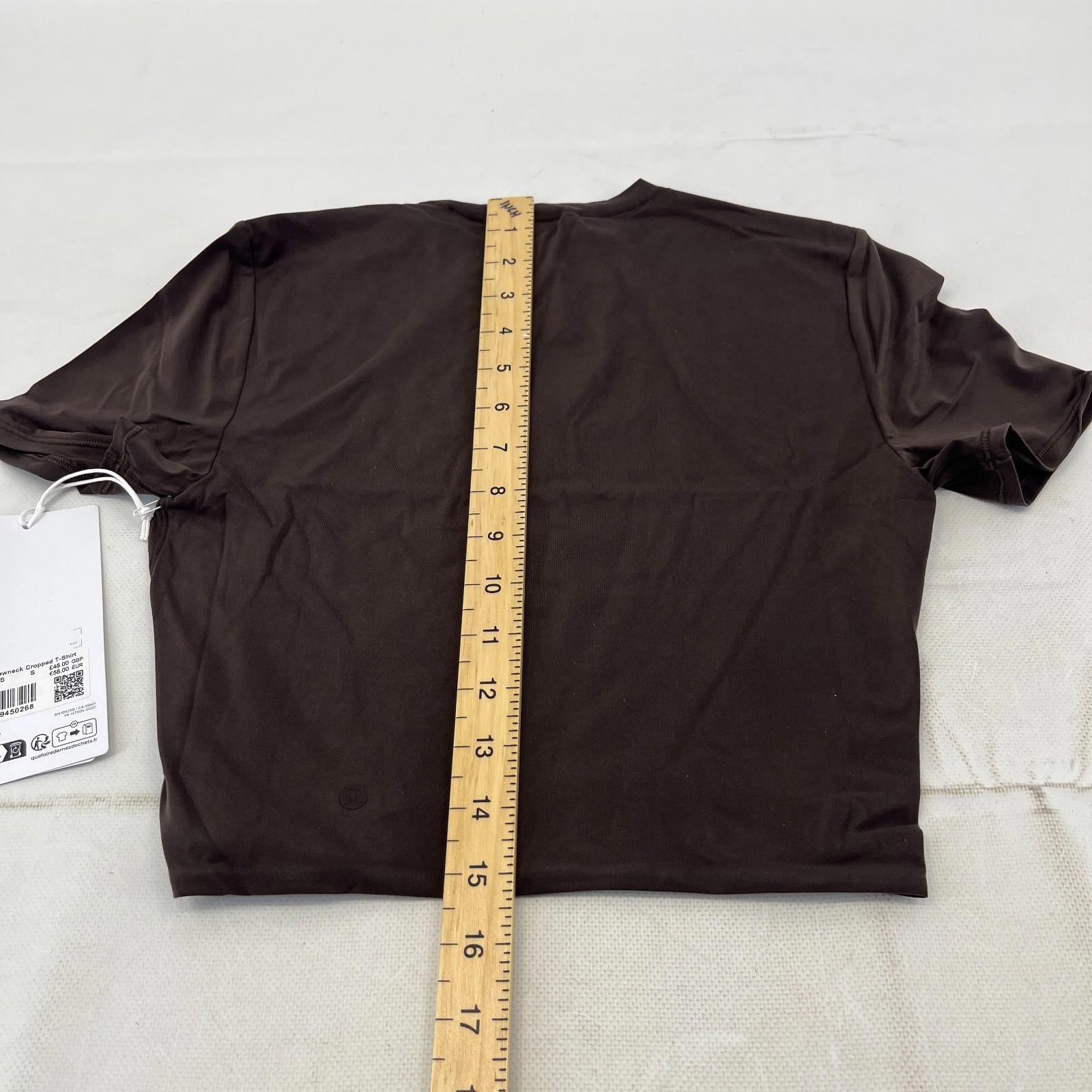 Lululemon Wundermost Nulu Cropped T-shirt Dark Brown size Small - New