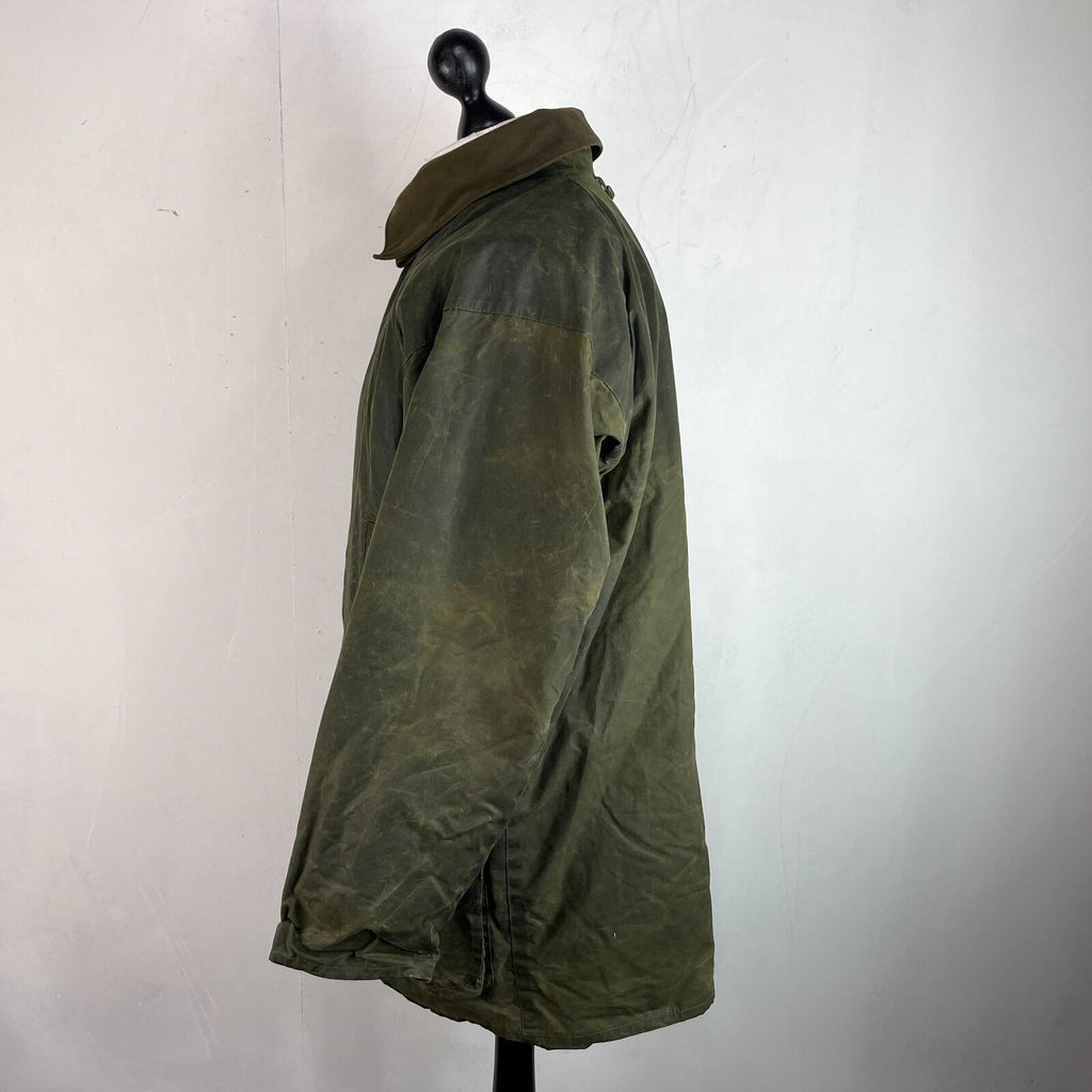 Claydon Insulated Wax Jacket Mens Medium Green Full Zip Hunting Country Cotton