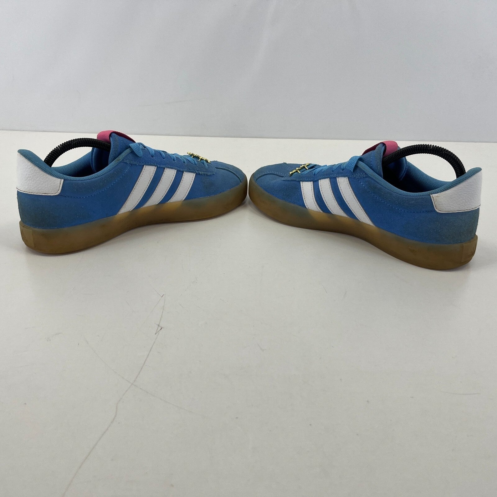 Adidas VL Court 3.0 Trainers Suede Shoes Baby Blue on Gum Soles UK 7 EU 40 2/3