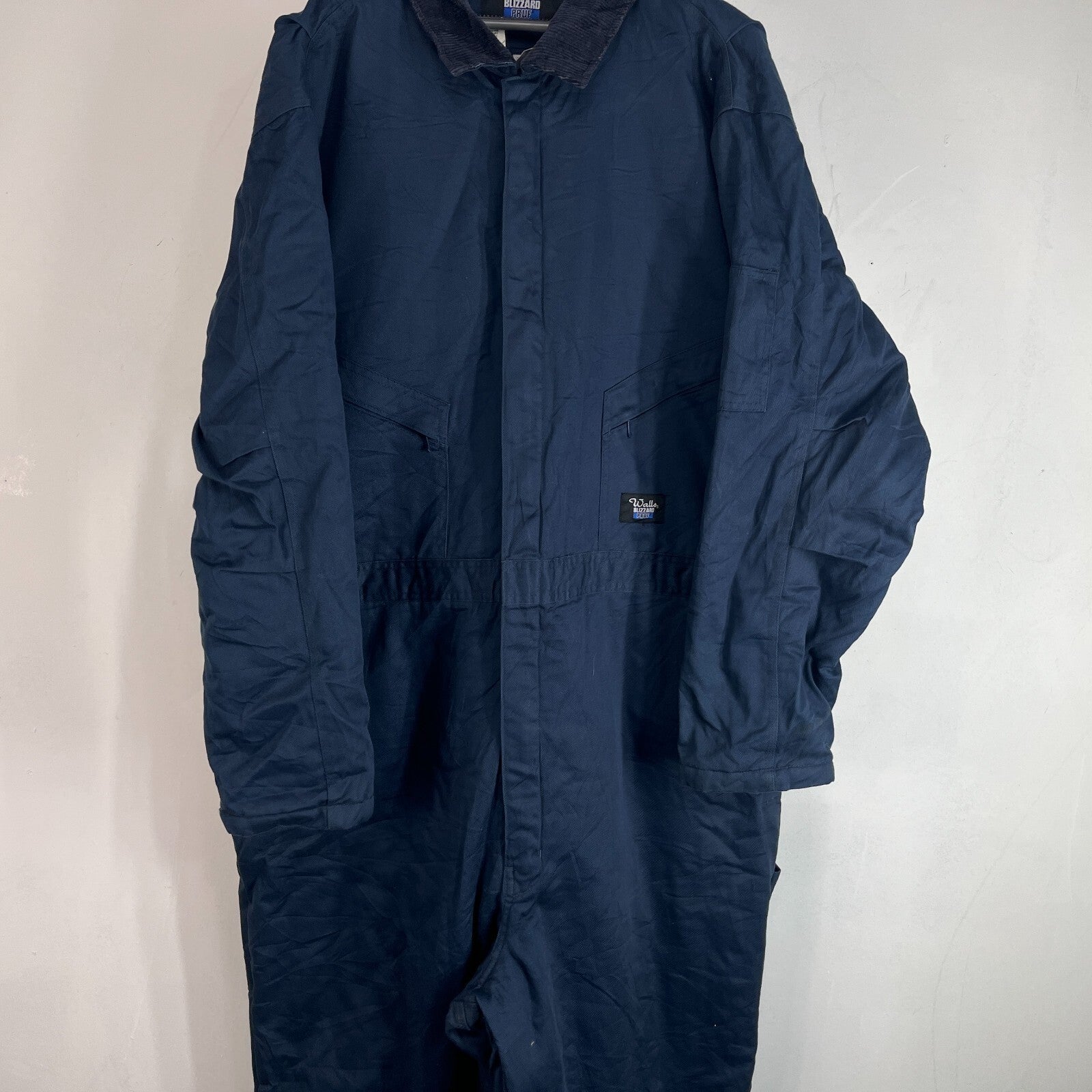Vtg Walls Blizzard Pruf Heavy Duty Overalls Quilted Insulated in Blue 2XL Reg