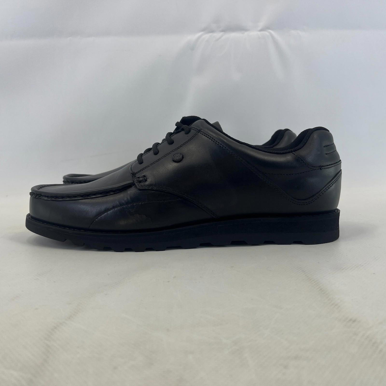 Pretty Green Harrow Lace Up Shoes Moccasin Loafers Men's Black Leather size 10