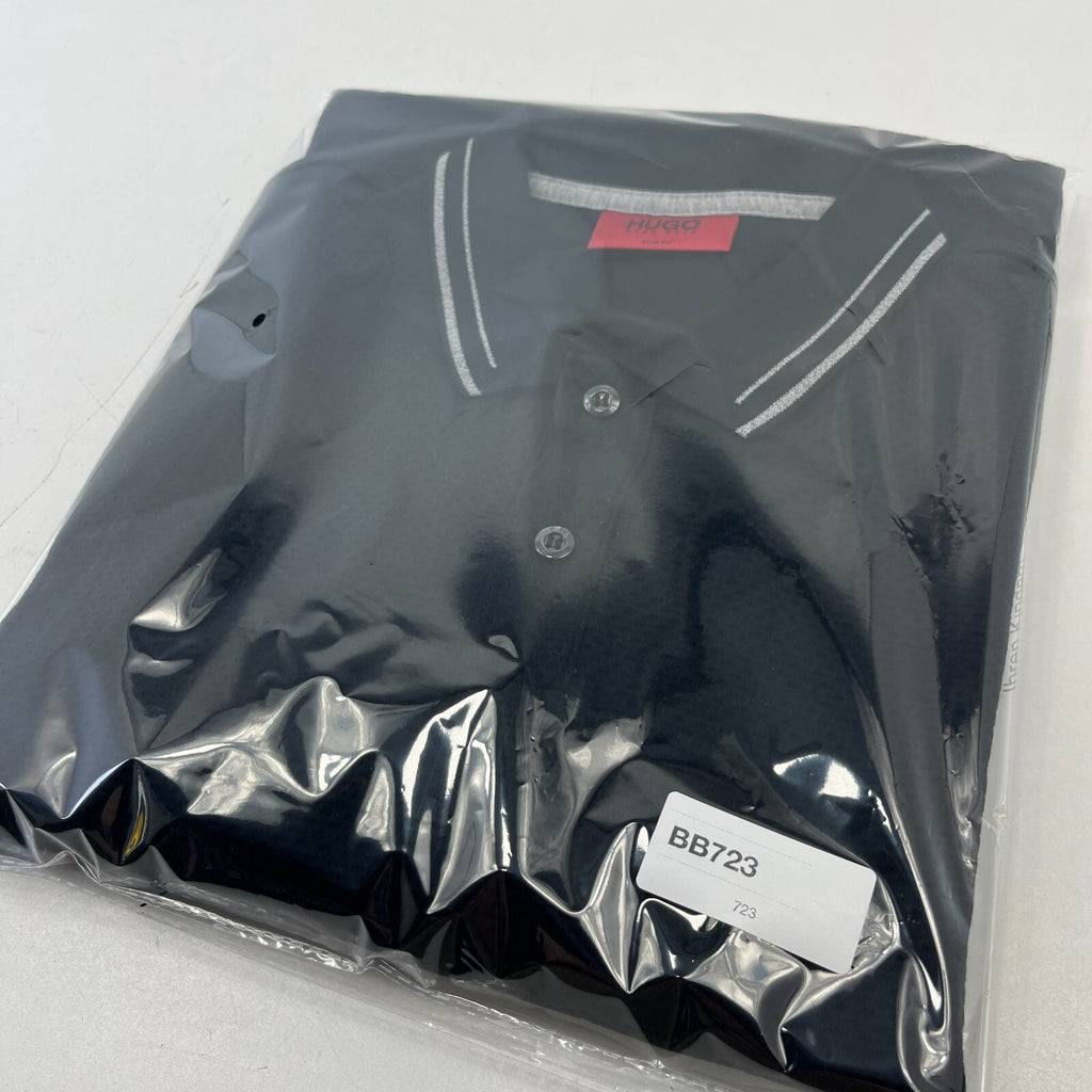 Hugo Boss Men's Heavyweight Cotton Polo Shirt in Black size Medium